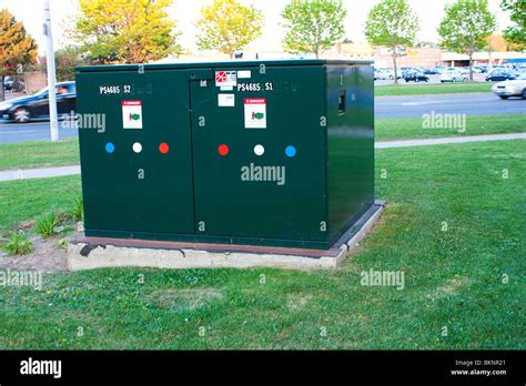 green electric box outside|green electrical boxes on property.